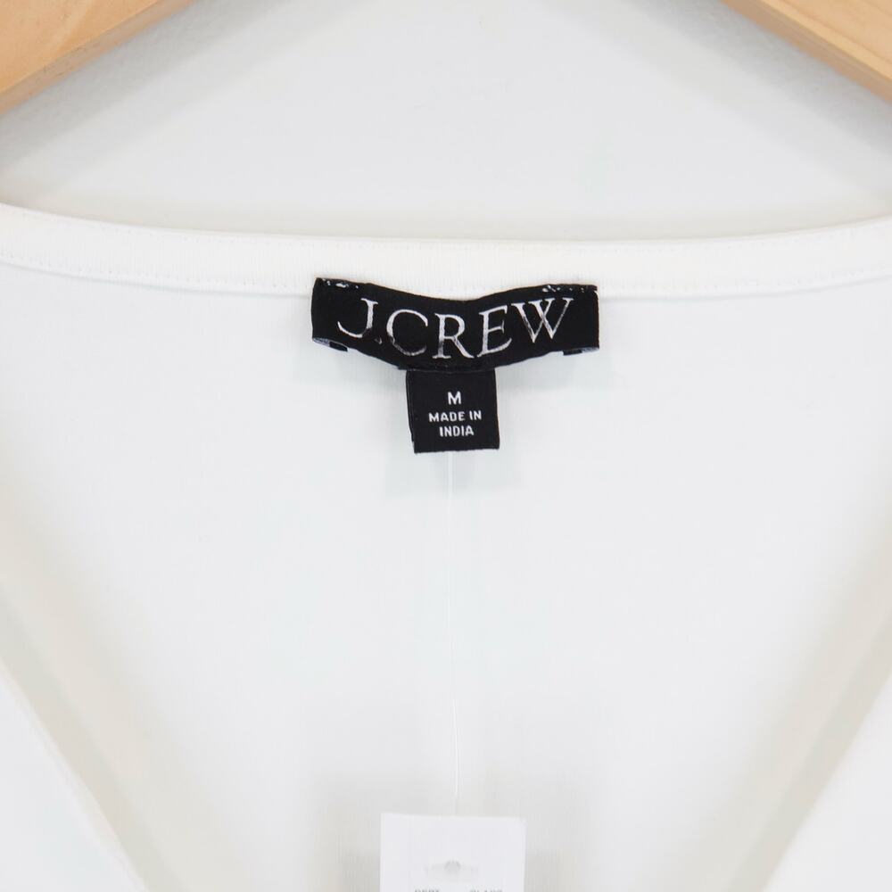 NWT J.Crew Stretch Cotton-Blend V-Neck Tank Top In White Size Medium - Picture 6 of 8